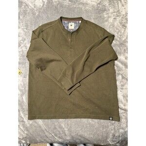 Cooper Oak Men's Adult 3XL Green Olive  Henley Heavy Athletic Casual Shirt